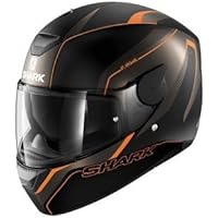 Shark Moto Casco Hark – D de skwal rakken Mat, Negro/Naranja, tamaño M