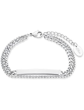 s.Oliver Damen-Armband gravierbar Edelstahl 20 cm - 573214