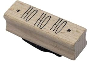 Artoz Sellos de madera con texto en inglés "Ho Ho Ho", 60 x 20 mm, para tarjetas de Navidad, invitaciones y saludos