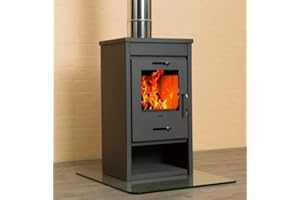 ‎NANA IF V05 Deluxe LG: Kompakter 9kW Holzofen, kleiner leistungsstarker Kaminofen, effizienter Heizofen