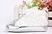 EOZY 1 pair Soft Non-Slip Toddler Infant Crib Kids Baby Girl Lace Rose Shoes Walking Sneaker Prewalker Outsole length 11cm 3 Colors (White)