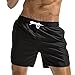 Produktbild URSING_Herren Boardshorts/Badeshorts/Badehose/Hibiskus/Surfen/Sommer Strand Quick Dry Schwimmhose/Slim Fit Wassersport/Bikinihose Kordelzug Kurz Hosen/Boxer Swimming Trunks (M, Schwarz C)