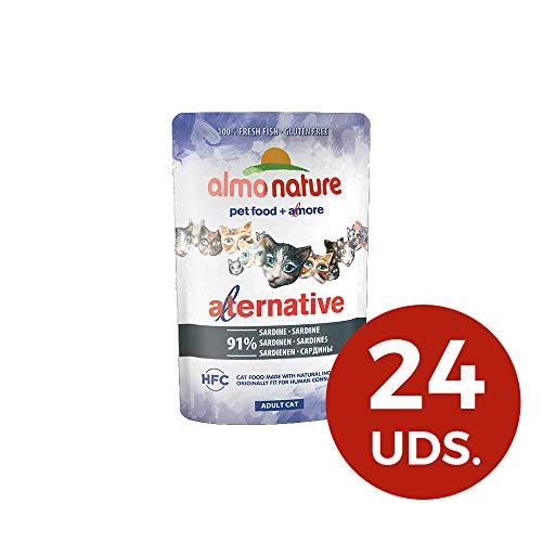 almo nature Chat Doublure Alternative Sardines, Lot de 24 (24 x 55 g)