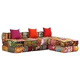 Color: Multicolor vidaXL Sofá Cama Modular de 3 Plazas de Tela Patchwork Mobiliario Hogar Casa