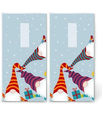 Mouchoirs Individuels Motif Lutin D'hiver - Lot De 20 Mouchoirs En Cercle, 2 Paquets De 10, 4 Couches, 22x21 Cm - 13