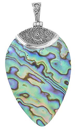 ERCE Muschel Paua Abalone Spirale Kettenanhänger groß Spirale 925 Silber