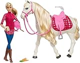 Barbies Pferd begeistert nicht nur mit Geräuschen und Bewegungen, sondern es kann auch über Berührungs und Geräuschsensoren mit dem Mädchen interagieren