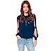 MLG136 2015 The New Autumn Loose Leisure Fashion Chiffon Blouse (S, DEEP BLUE)