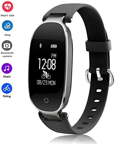 RimeU Activity Fitness Tracker Bluetooth Smart Bracelet With 0.96 Inch Vertical Touch Screen IP67 Waterproof Sports Wristband Pedometer Heart Rate Sleep Monitor Alarm Clock for Android iOS Samsung LG Xiaomi Moto iPhone Gift for Women Men Friends Kids Parents