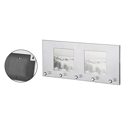 COM-FOUR® Edelstahl Schlüsselleiste mit Bilderrahmen - 3
