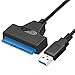 Produktbild Fcostume USB 3.0 / SATA 22-poliges 2,5-Zoll-Festplattenlaufwerk SSD-Adapterstecker Kabel (Schwarz)