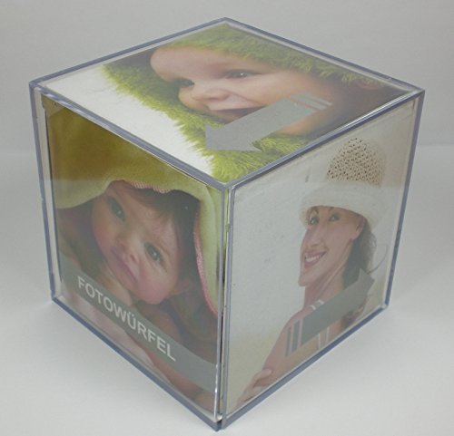 4er Set Fotowürfel Bilderrahmen 9 x 9 x 9 cm für 6 Fotos Acryl Bilderwürfel - 2