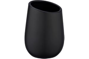 ‎WENKO WENKO Zahnputzbecher Schwarz, hochwertige Keramik mit matter Oberfläche, Zahnbürstenbecher zur Aufbewahrung von Zahnbürste und Zahnpasta