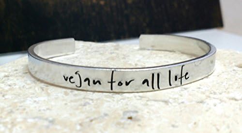 Vegan for all life cuff bracelet