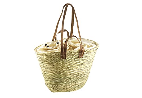 Palmtasche Korbtasche Einkaufstasche Flechttasche Strandtasche Ledergriff
