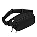 Produktbild Lamdoo Wasserdichte Sport Bauchtasche mit Reißverschluss Tasche für Camping Reisen Herren Gürtel Khaki, Schwarz, 20x8x13cm