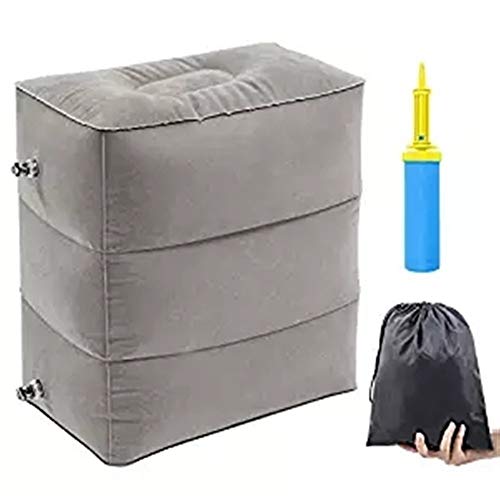 Preisvergleich Produktbild Shanyaid Sicher und hochwertig Flugzeug Aufblasbare Fußstütze Flugzeug Fuß Hocker Camping Reisekissen, Erwachsene Luft Fußstütze Bein Kissen Kind Flug Matratze Kissen Pad