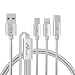 Produktbild Premium-Qualität 1 Meter Länge 3 in 1 Mehrere USB-Ladekabel High-Speed-Nylon Geflochten mit Typ C / 8 Pin Lighting / Micro USB-Anschluss für Sony Xperia