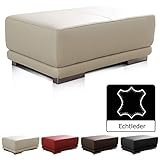 Lieferumfang: Cavadore 3053 - Hocker Corianne in Echtleder / Füße: Metall chromfarben