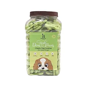 Dear Paws Classic Cookies Treats for Adult Dogs | High Protein Biscuits | Rich with Fibers & Minerals (Vegetable) - 900g