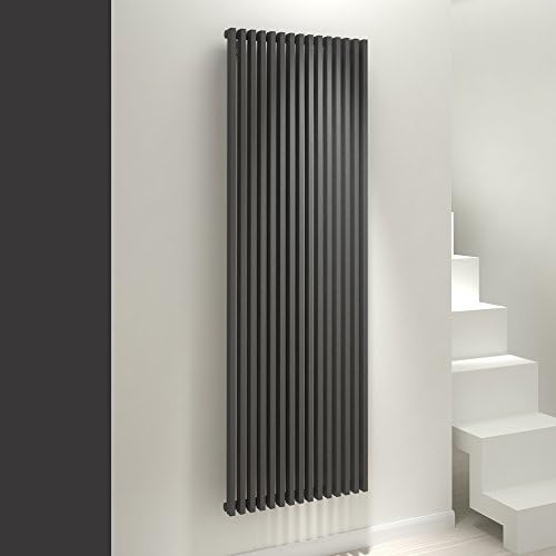 Kudox"Xylo" 580mm (w) x 1800mm (h) Anthracite Vertical Designer Radiator - BTU's 4651 (Bar Pattern: 15 Verticial Tubes)