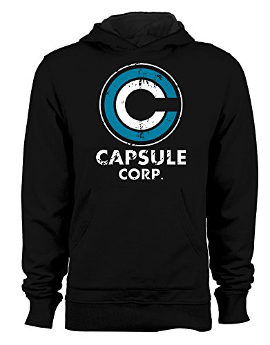t-shirteria Felpa con Cappuccio Capsule Corp.- Dragon Ball- Anime- Goku- Bulma- - Tutte Le Taglie