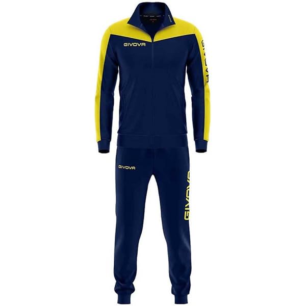 Tuta Italia Givova Uomo Con Cappuccio - Felpa Bicolore, 70% Cotone 30% Poliestere - Foto 8