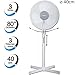 Produktbild TZS First Austria - 50 Watt 40cm Ventilator extra leise max. 57dB | 3 Geschwindigkeitsstufen | verstellbarer Neigungswinkel in 3 Stufen | Standlüfter | Standfuß höhenverstellbar bis 118cm weiß