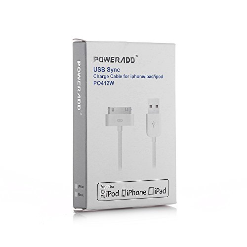 POWERADD 30-Pin C  ble USB de Charge et Synchronisation vers Lightning pour iPhone 4S 4  iPad 1 2 3  etc  Certifi   Apple MFI 