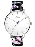 s.Oliver Damen Analog Quarz Uhr mit Leder Armband SO-3464-LQ
