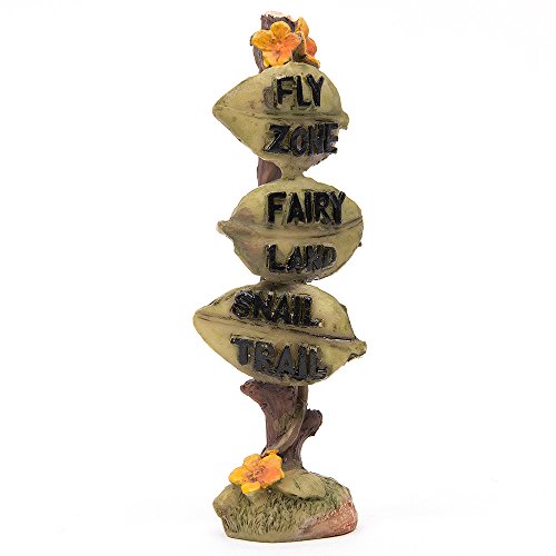 Fortag Miniatur Woodland Outdoor Fairy Garten Kollektion Möbel mit 2x Hocker / Stuhl / Tisch / hölzerne Tür Arch / Straßenschilder / Straßenlaternen / Brücke Set von 8 Stück Hand-painted Kit - 7