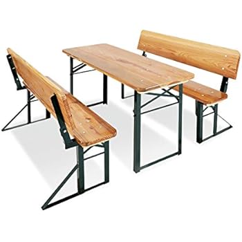 Amazon.de: Mendler Biergarten-Garnitur Narvik, Picknick-Set, Holz