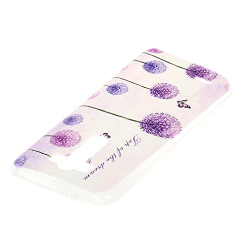 LG G4 Hülle Silikon – Feeltech [Free Black 2 in 1 Stylus Pen] Transparent Weiche Schutzhülle Weicher Flexibel Gel Silikon TPU Hülle ultra dünn Stoßfest Telefon Kasten Schutz Tasche Schutzhülle Durchsichtig Handyhülle Crystal Clear Backcover Bumper Case Schale für LG G4 with Embossed Pattern Design – Purpur - 5