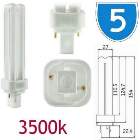 5x GE 12863 18w Low Energy Saving 2 PIN Neutral Quad plug-in White G24d-2 2P 3500k PLC PL Bulbs Lamps F18DBXT4/SPX35/835
