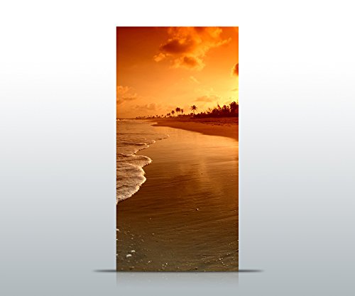 Türtapete Strand Sonnenuntergang Tapete Kunstdruck Türbild | 90 x 200cm (B x H) | Papier - 2