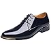 Produktbild FNKDOR Schuhe Herren Geschäft Lackleder Spitz Lederschuhe Formelle Kleidung Berufsschuhe Schnürsenkel Freizeit Business-Schuhe Kleid Schuhe Blau 41 EU