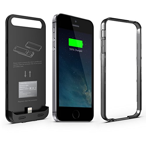 iPhone 5s Charger Case [Apple MFi Certified] iFansÂ® Slim Charger Case with 2400mAh Built-in Battery Pack for iPhone SE/5S/5 (120% Charge)