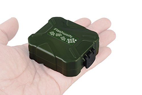 flashwoife Turtle-SD3MSD2CF2XQD2G - Survival Edition - spritzwassergeschütze Speicherkarten Schutzbox für 3 Stück SDHC und 2 Stück MicroSD und 2 CF and 2 XQD Cards Case in Olivegrün mit grauem Inlay