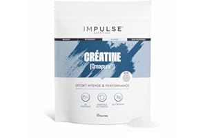 Créatine Monohydrate Creapure® 3 g Ultra Pure - Force, Endurance & Récupération - Complément Alimentaire Performance & Énergie - Creatine Monohydrate - 102 g - Fabriqué en France - IMPULSE NUTRITION