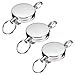 Produktbild SODIAL (R) 3 PCS Edelstahl Silber Retractable Schlüsselanhänger Recoil Schlüsselanhänger Heavy Duty Stahl