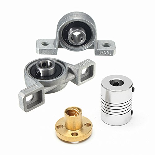 MOHOO Schrittmotor 8mm Edelstahl T8 500mm Edelstahl-Blei-Schraube + Schraubmutter + montiertes Kugellager + Wellenkupplung - 4