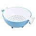 Produktbild YOYGADING Faltbarer Feinmaschiges Küchensieb Doppelschicht Drehbar Kreatives Zuhause Skalierbar Küchensieb Geeignet für Obst und Gemüse Reis,Blau,30 * 25 * 12cm