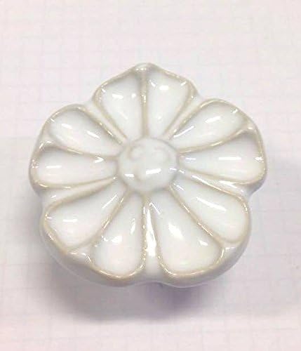 Knob for Furniture "Primula in Ceramic White