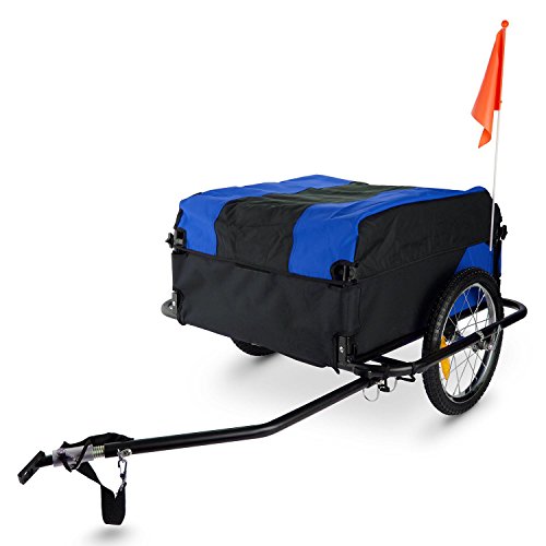 DURAMAXX Mountee Fahrradanhänger Lastenanhänger (Transportbox mit 130 Liter Volumen, belastbar bis 60 kg, Kugel-Kupplung für Fahrräder mit 26“ – 28“) rot oder blau - 7