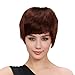 Bigood Inclined bang Fluffy Sexy Temperament Short wig Light brown 22cm