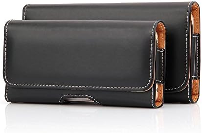 axelens Cellphone Case with Belt Loop and Clip Universal For Smartphone Up to 5 Inch - Synthetic Leather - BLACK