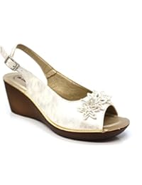 INBLU Mujer Peeptoe Slingback Sandalias Cuña Zapatos de verano Talla UK 2 – 8