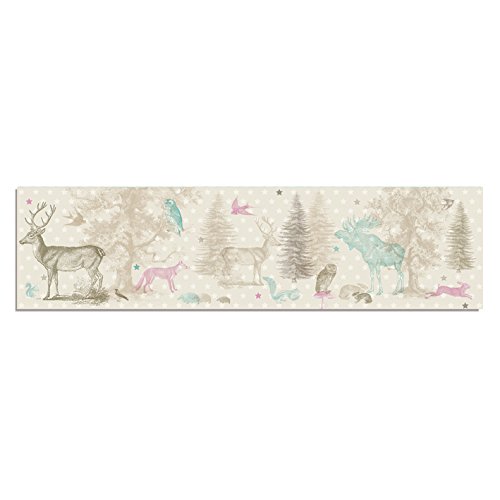 anna wand Lampenschirm FOREST ANIMALS – Schirm für Kinder / Baby Lampe mit Tieren aus dem Wald in versch. Farben – Sanftes Licht für Tisch-, Steh- & Hängelampe im Kinderzimmer Mädchen & Junge - 2