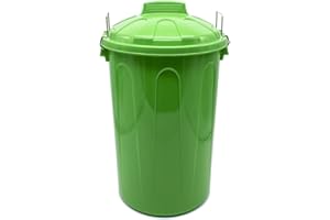 CABLEPELADO Cubo de Basura con tapa, Cubo basura Industrial, Cubo basura Plástico con asas metálicas, Contenedor residuos, 78 cm alto x 48.5 cm Diámetro superior, Capacidad 100 Litros, Verde
