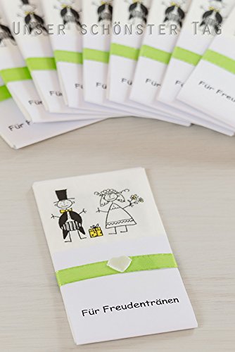 50 x Taschentücher Freudentränen Hochzeit TT0004